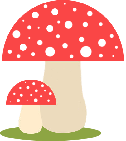 Flugsvamp Onion Logo – A stylized red mushroom with digital circuit patterns